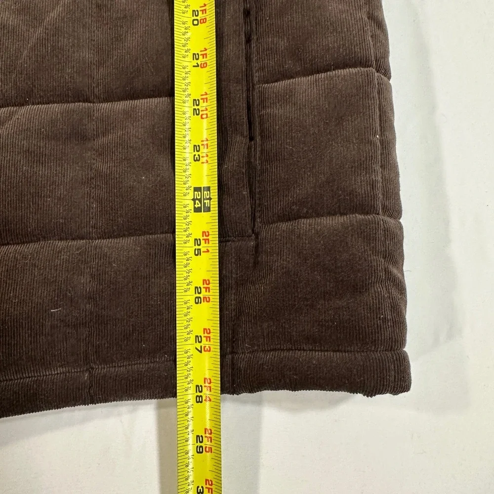 Banana Republic Mens Corduroy Quilted Shirt Jacket Large Brown Puffer Workwear